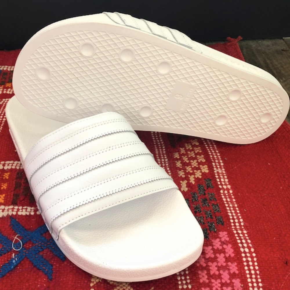 Custom Adidas | All White Adilette Slides